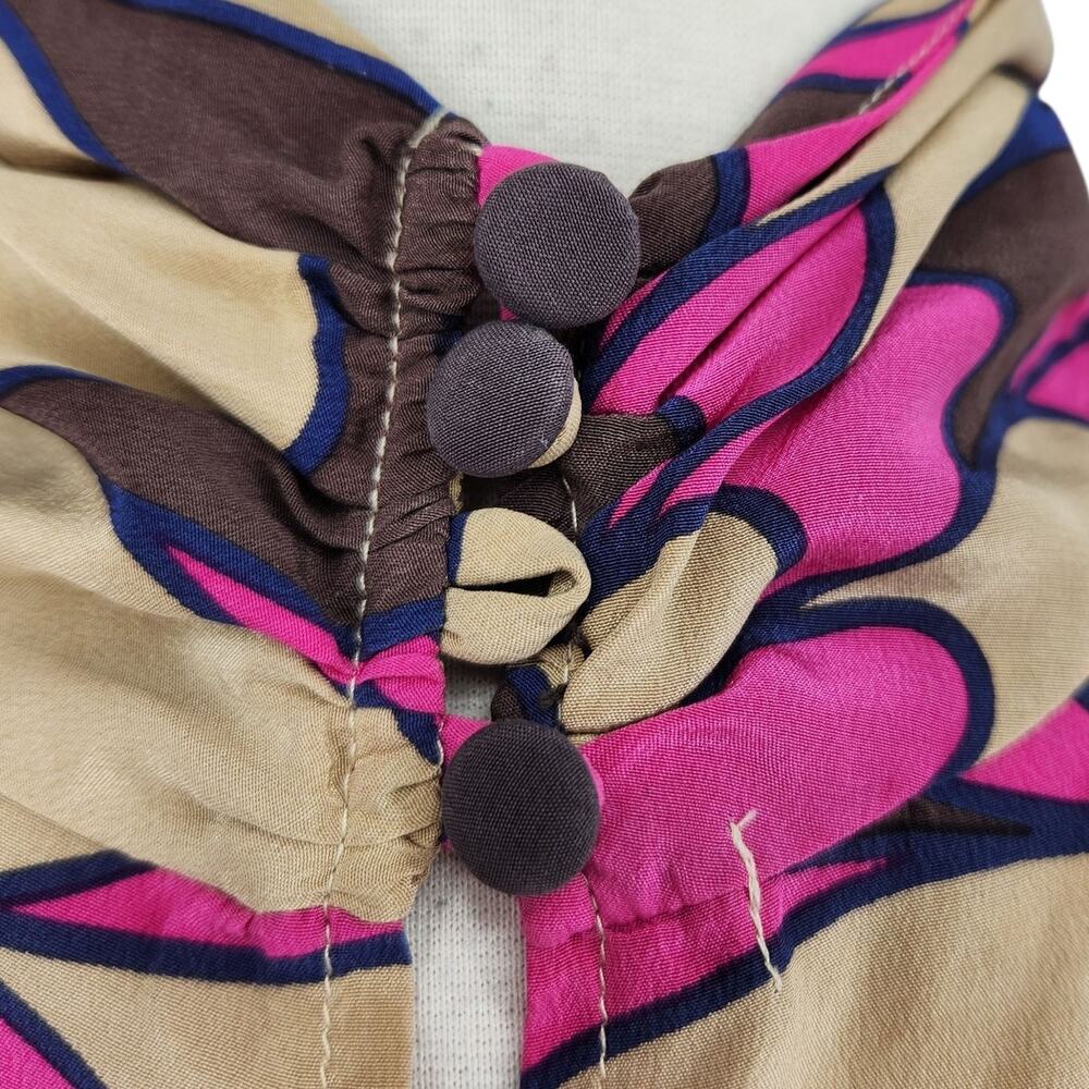 Corey Lynn Calter Silk Mod Print Top Mock Neck - Picture 6 of 7